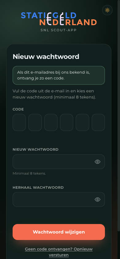 Nieuw wachtwoord instellen